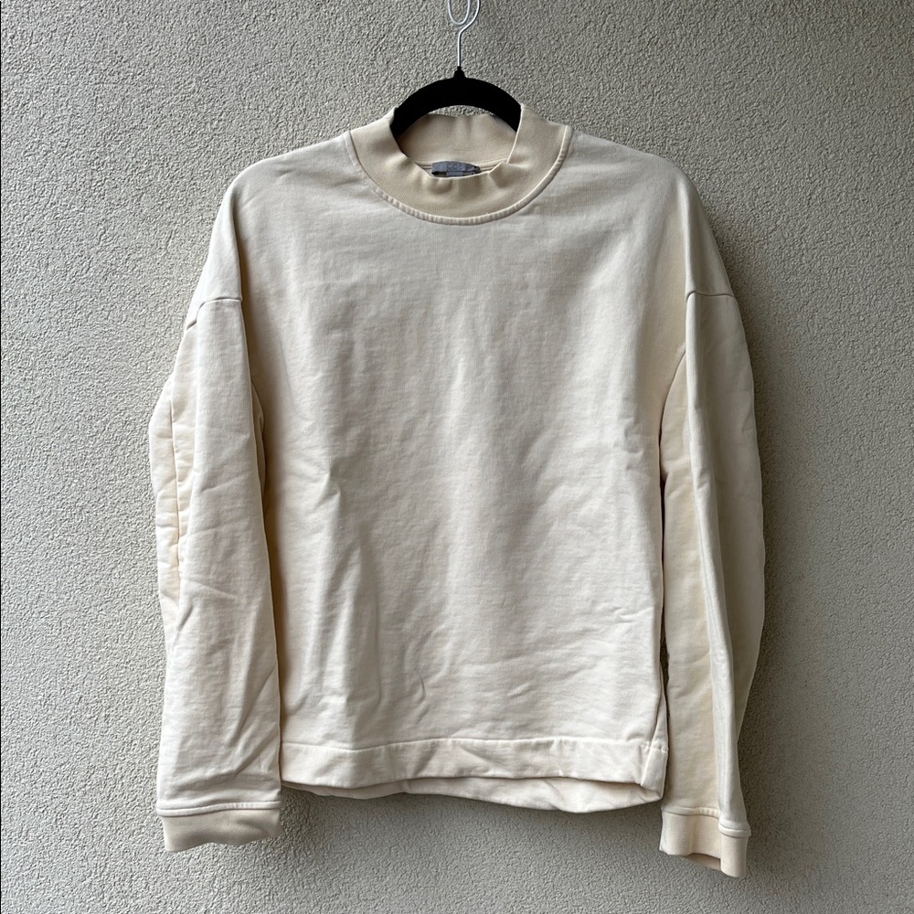 COS Cream Mockneck Long Sleeved Sweatshirt